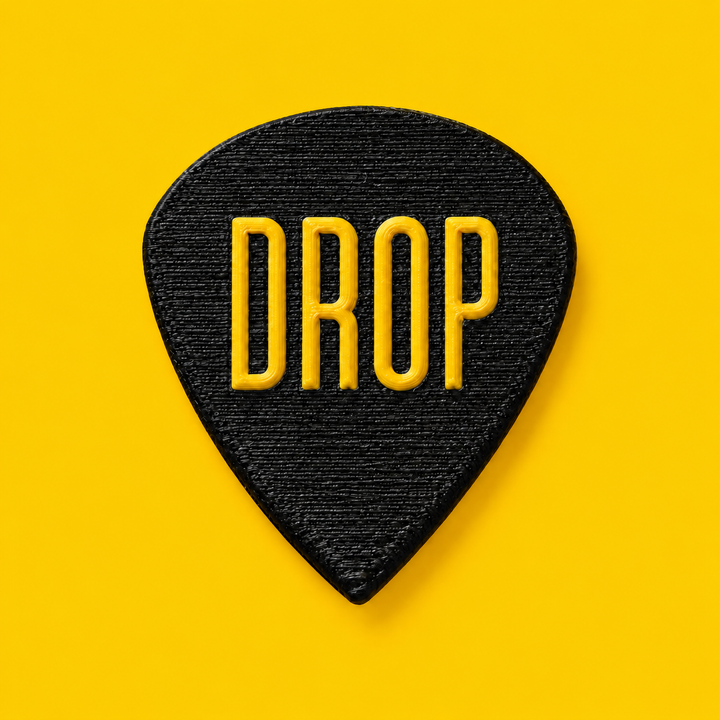 DROP pick single on a yellow background